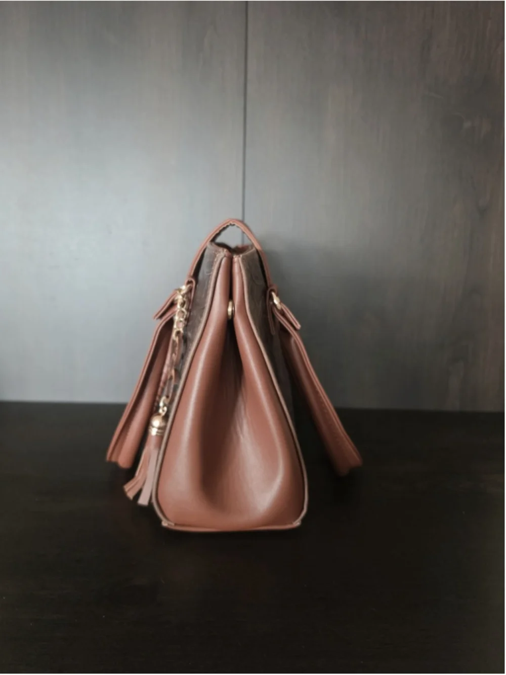 Chocolate Brown Tasseled Floral Embossed Tooled Artisan LEATHER Crossbody Purse